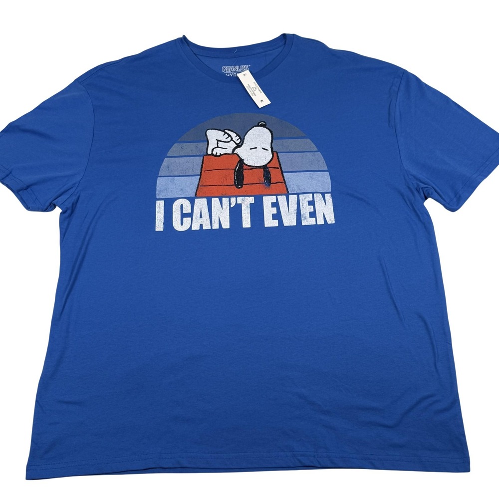 Peanuts Snoopy Shirt Mens 2XL Blue I Can't Even Cartoon Funny Graphic Tee New